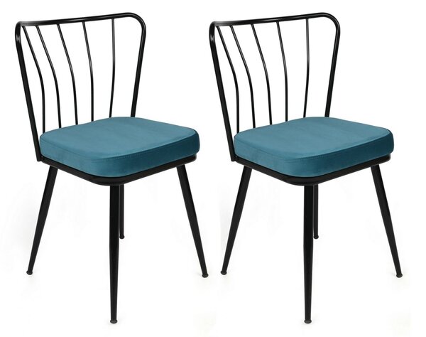 Hanah Home szék szett (2 darab) kék-fekete Yıldız-952 V2