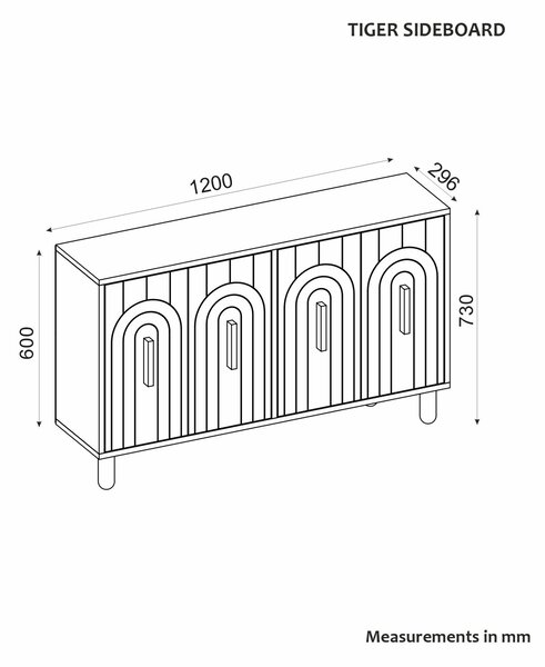 Hanah Home Console Travertine Tiger - Traverten
