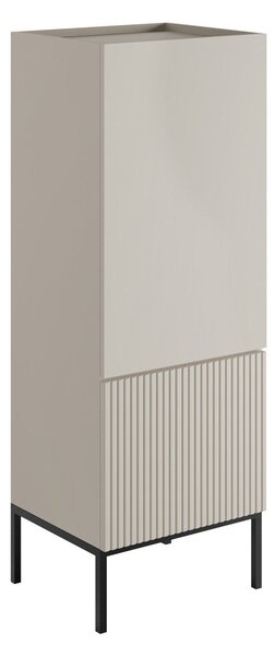 Könyvespolc Lunole 102, Ajtókkal, Zárt, Közepes sűrűségű farostlemez, Laminált forgácslap, 140x50x42cm, Kasmír