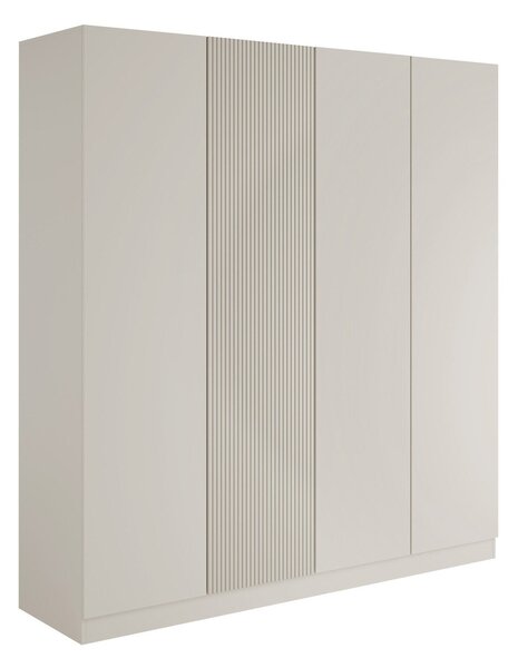 Gardróbszekrény Lunole 107, Közepes sűrűségű farostlemez, Laminált forgácslap, 220x205x55cm, Kasmír