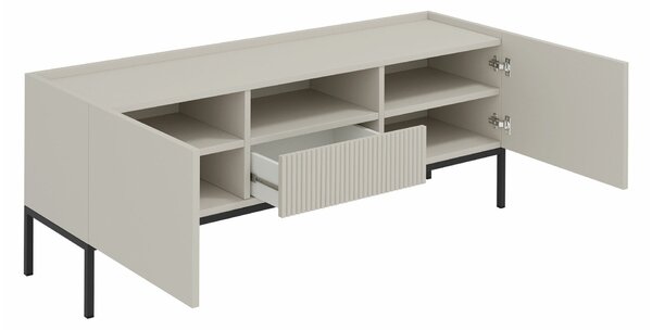 TV-állvány Lunole 109, Közepes sűrűségű farostlemez, Laminált forgácslap, 60x180x42cm, Kasmír