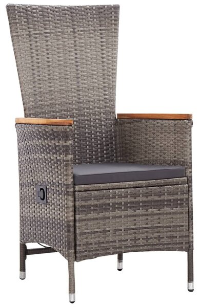 11 részes szürke polyrattan kerti ülőgarnitúra párnákkal