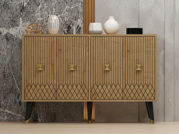Hanah Home Console Sapphire Oak Gold Carbın - Sapphire Oak, Gold