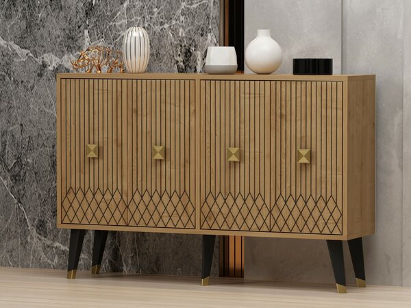 Hanah Home Console Sapphire Oak Gold Carbın - Sapphire Oak, Gold