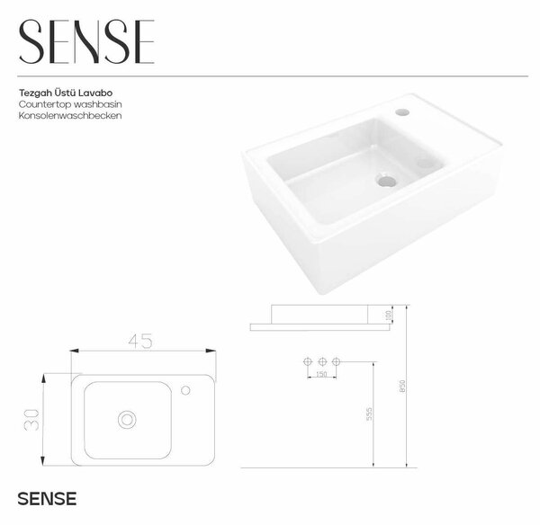 Hanah Home Mosdókagyló White Sense