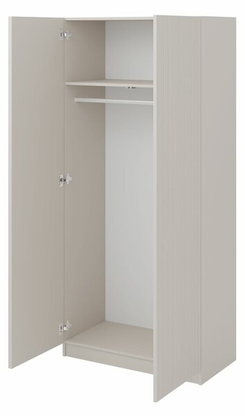 Gardróbszekrény Lunole 113, Közepes sűrűségű farostlemez, Laminált forgácslap, 220x103x55cm, Kasmír