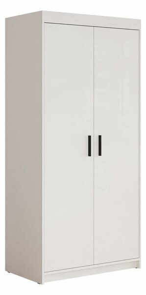 Gardróbszekrény Novduni 100, Laminált forgácslap, 191x90x53cm, Fehér