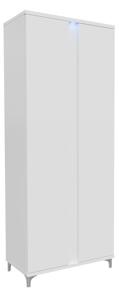 Gardróbszekrény Florem, Laminált forgácslap, 200x90x55cm, Fényes fehér, Fehér