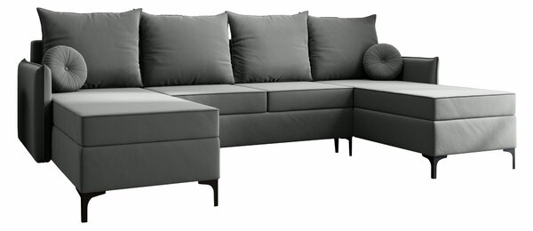 Sarokkanapé Clovis 111, Kárpit, 101x281x168cm, Szürke, Fenyő