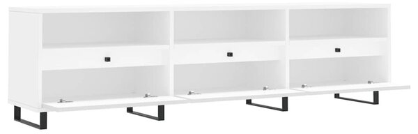 Fehér szerelt fa TV-szekrény 150 x 30 x 44,5 cm
