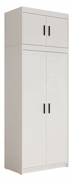 Gardróbszekrény Novduni 103, Laminált forgácslap, 246x90x53cm, Fehér