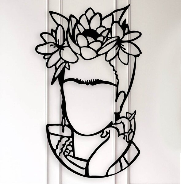 Frida fekete fém fali dekoráció - Kate Louise