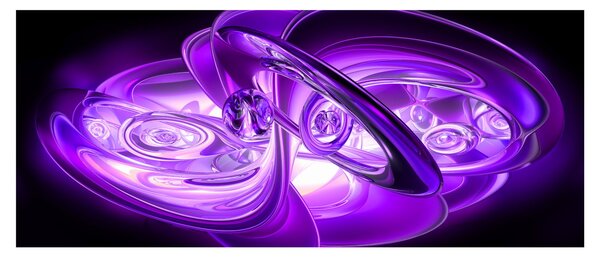 Lila fraktálos kép (120x50 cm)
