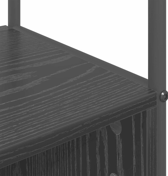 VidaXL Kabátállvány cipőpaddal Fekete Tölgy 100 x 32 x 180,5 cm