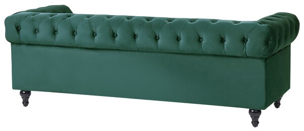 Ülőgarnitúra 4 személyes CHESTERFIELD Bársony Smaragdzöld
