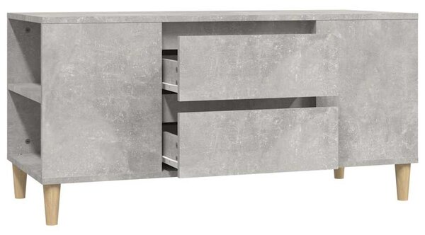 Betonszürke szerelt fa TV-szekrény 102 x 44,5 x 50 cm