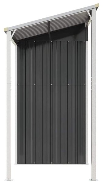 Antracitszürke fészer meghosszabbított tetővel 277x107x181 cm