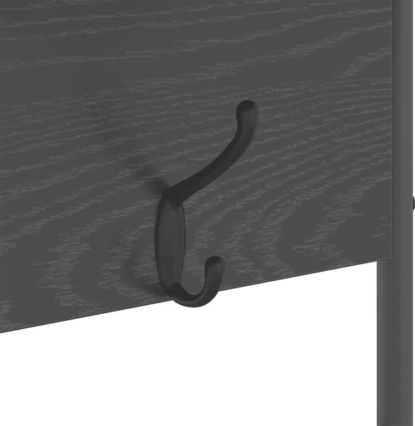 VidaXL Kabátállvány cipőpaddal Fekete Tölgy 100 x 32 x 180,5 cm