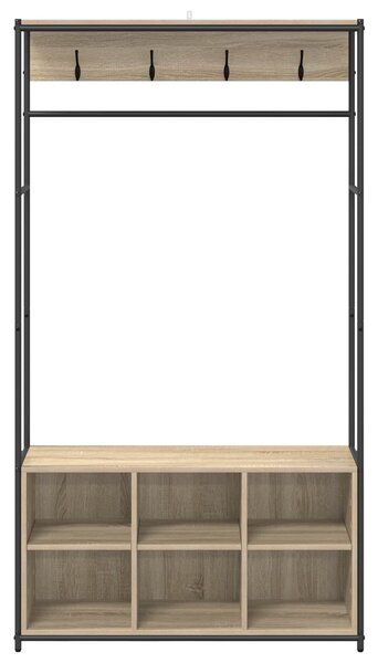 VidaXL Kabátállvány cipőpaddal Sonoma Tölgy 100 x 32 x 180,5 cm