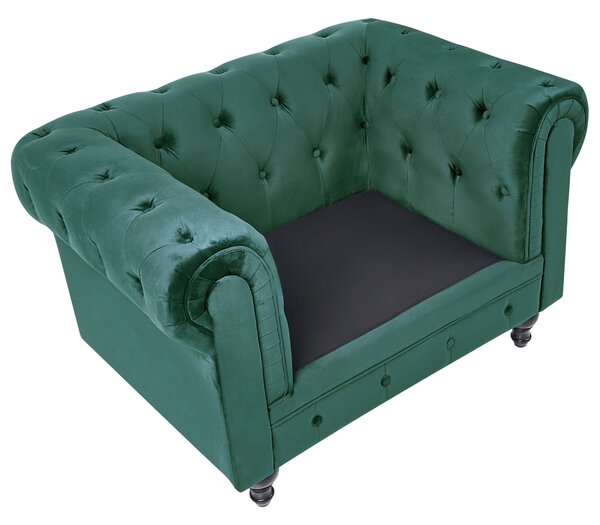 Fotel CHESTERFIELD Bársony Smaragdzöld