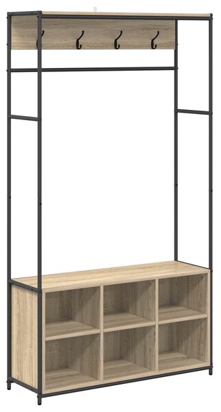 VidaXL Kabátállvány cipőpaddal Sonoma Tölgy 100 x 32 x 180,5 cm