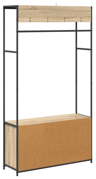 VidaXL Kabátállvány cipőpaddal Sonoma Tölgy 100 x 32 x 180,5 cm