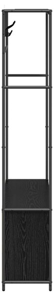 VidaXL Kabátállvány cipőpaddal Fekete Tölgy 100 x 32 x 180,5 cm