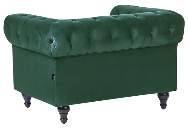 Fotel CHESTERFIELD Bársony Smaragdzöld
