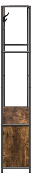 VidaXL Kabátállvány cipőpaddal Füstös Tölgy 100 x 32 x 180,5 cm
