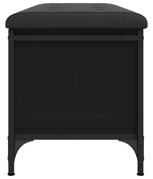 Fekete szerelt fa tárolópad 102 x 42 x 45 cm