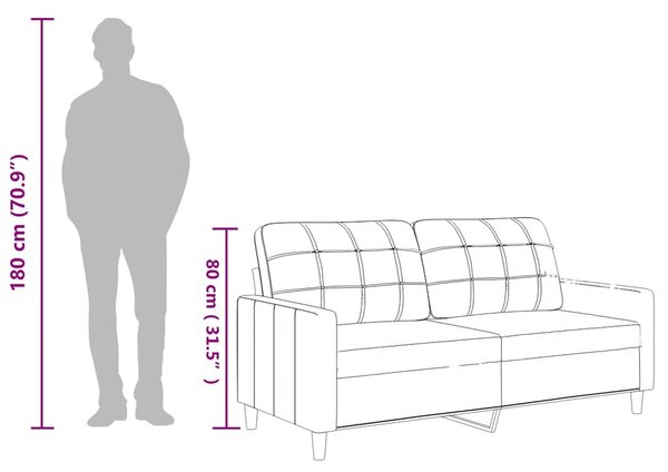 2 személyes fekete műbőr kanapé 140 cm