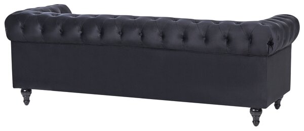 Ülőgarnitúra 4 személyes CHESTERFIELD Bársony Fekete