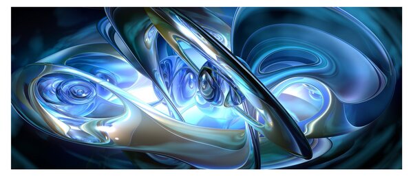 Kék fraktálos kép (120x50 cm)