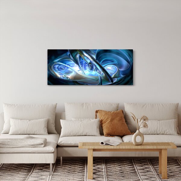 Kék fraktálos kép (120x50 cm)