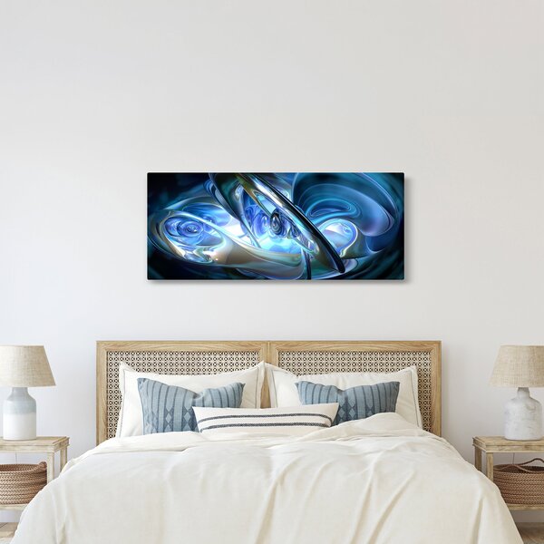 Kék fraktálos kép (120x50 cm)