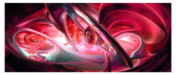 Piros fraktálos kép (120x50 cm)