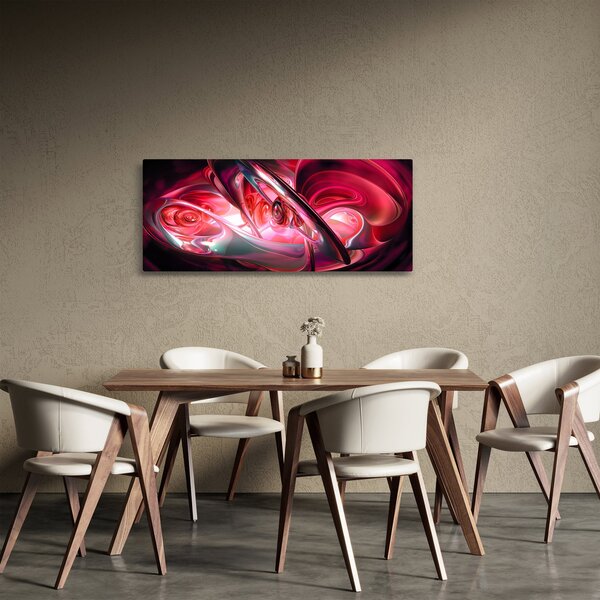 Piros fraktálos kép (120x50 cm)