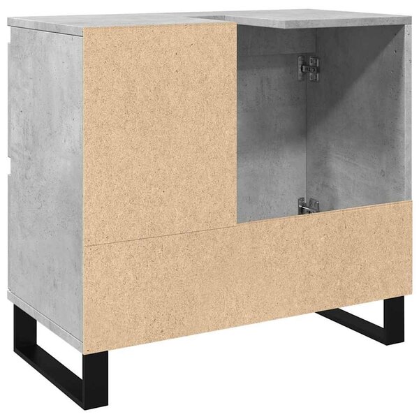 Betonszürke szerelt fa fürdőszobai mosdószekrény 65x33x60 cm