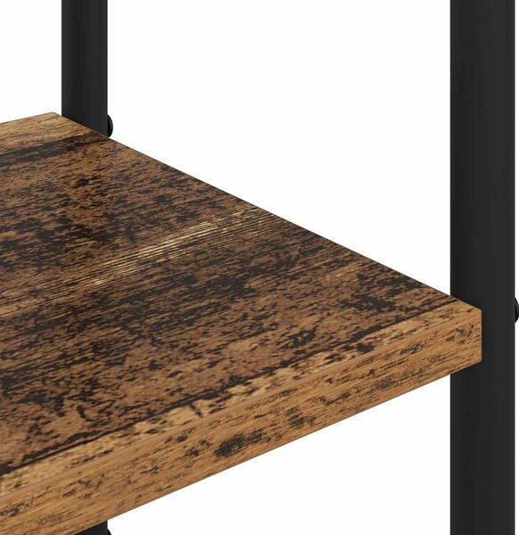 VidaXL Kabátállvány cipőpaddal Antik Fa 120,5 x 34 x 190 cm Szerelt Fa