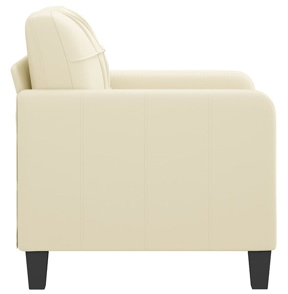 Krémszínű műbőr kanapéfotel 60 cm