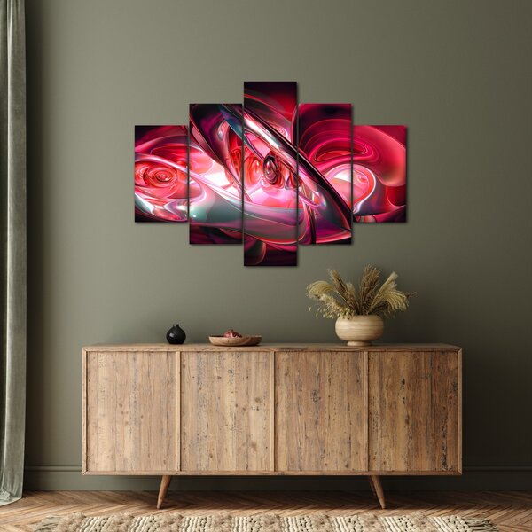 Piros fraktálos kép (150x105 cm)