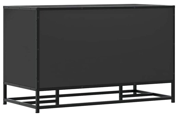 Cipőpad Fekete 84x40x53,5 cm Fából és fémből készült pad