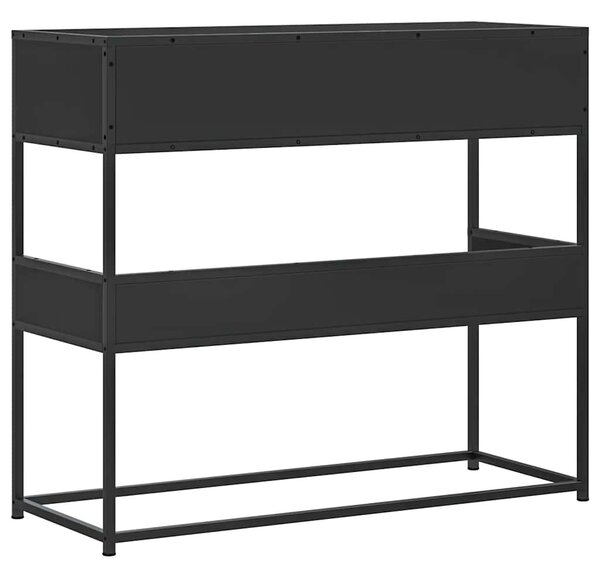 Fekete szerelt fa tálalóasztal 90x35x80 cm