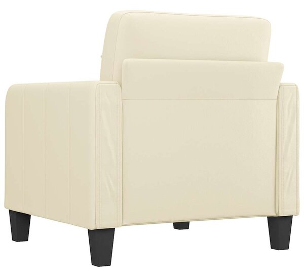 Krémszínű műbőr kanapéfotel 60 cm