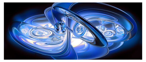 Kék absztrakt kép (120x50 cm)
