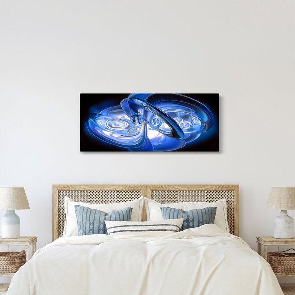 Kék absztrakt kép (120x50 cm)