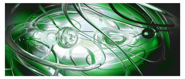 Zöld absztrakt kép (120x50 cm)