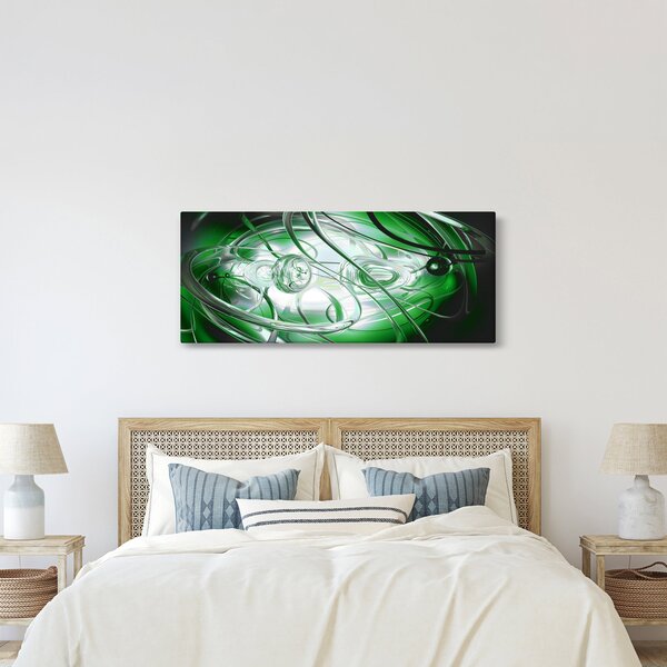 Zöld absztrakt kép (120x50 cm)