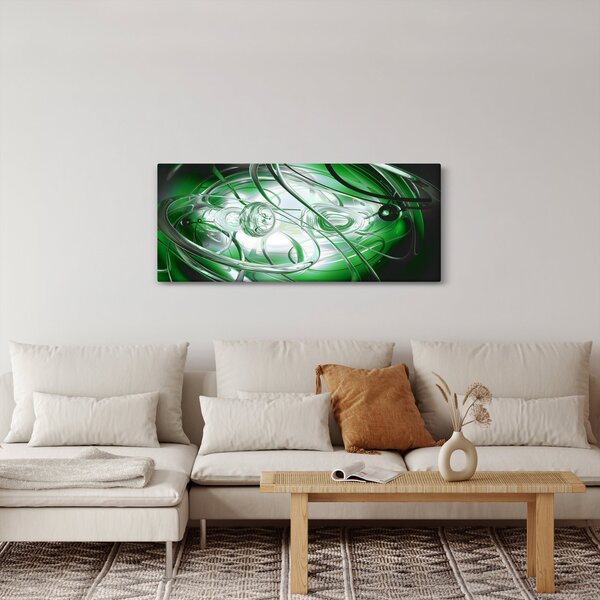 Zöld absztrakt kép (120x50 cm)