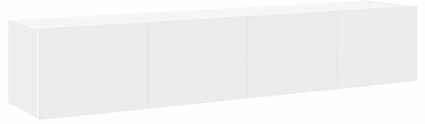 2 db fehér falra szerelhető TV-szekrény LED-del 80x35x31 cm